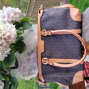 Shudi Leather Equestrian theme print Satchel